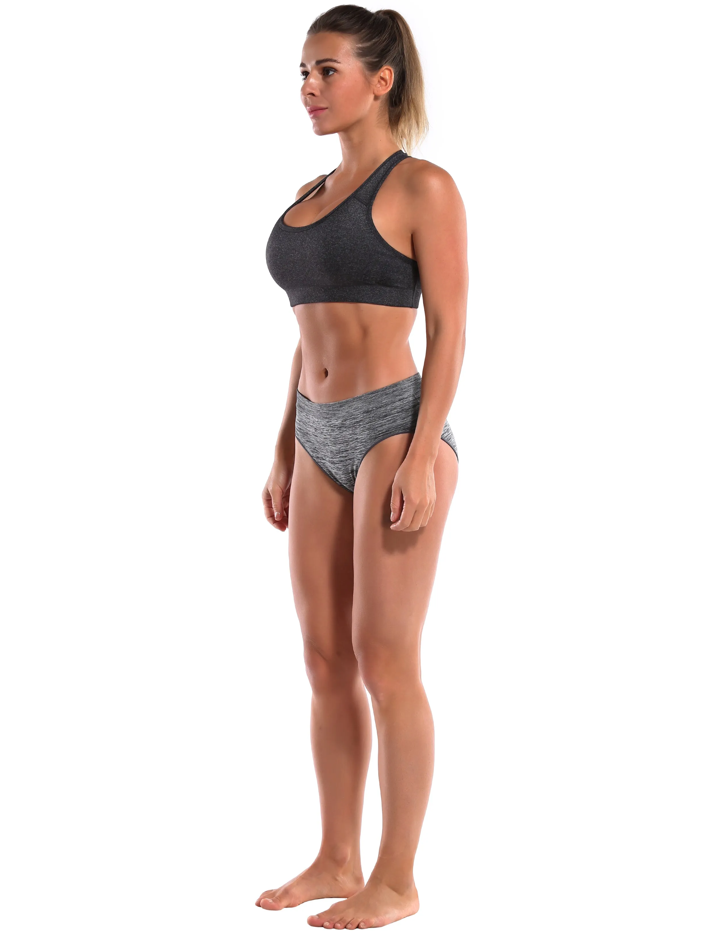 Seamless Sports Bikini Underwear heathercharcoal_Running