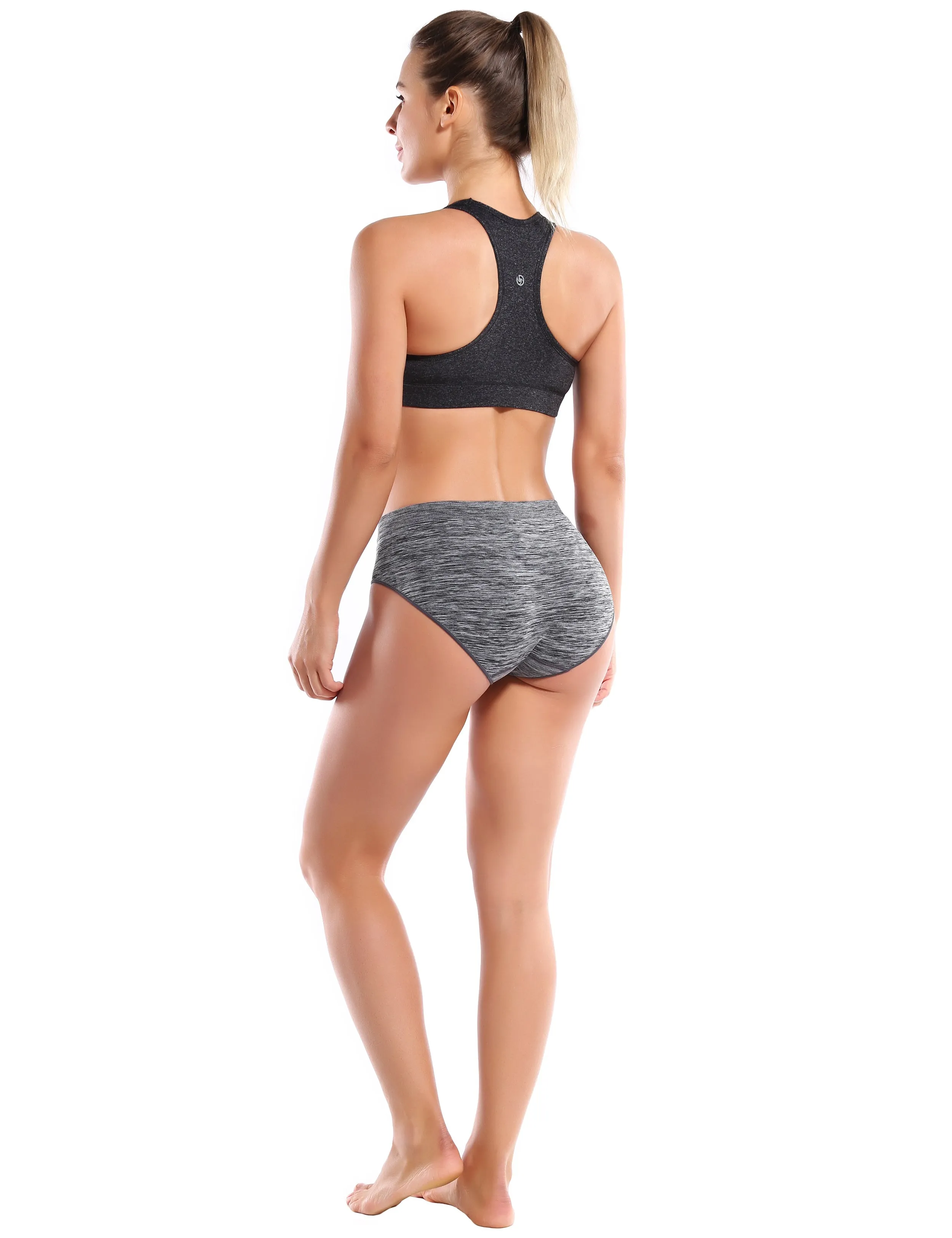 Seamless Sports Bikini Underwear heathercharcoal_Running