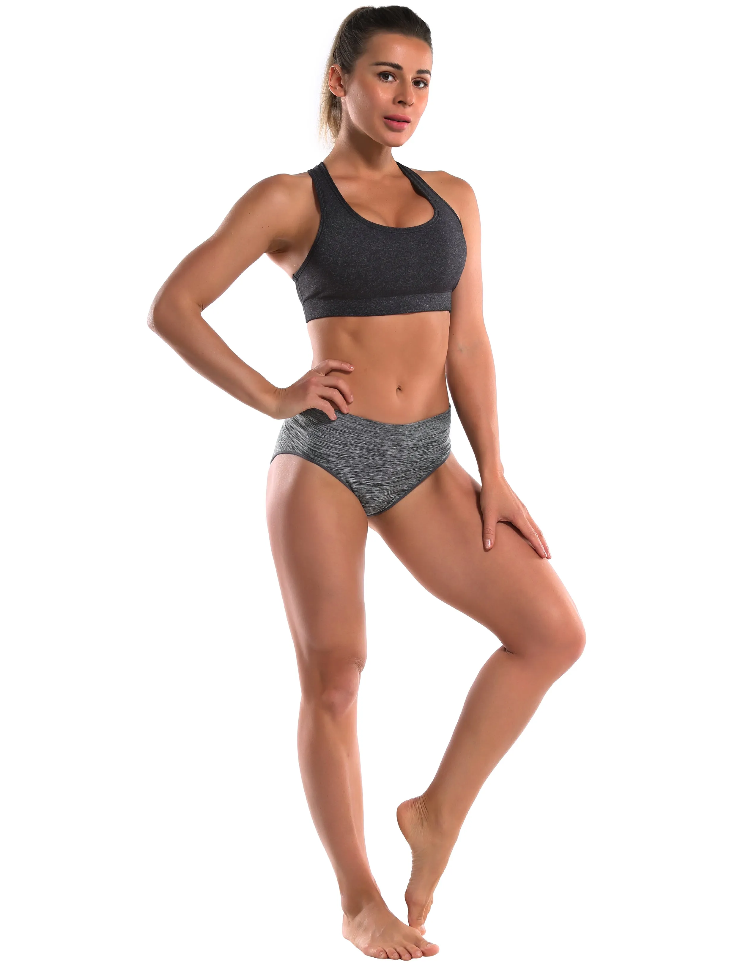 Seamless Sports Bikini Underwear heathercharcoal_Running