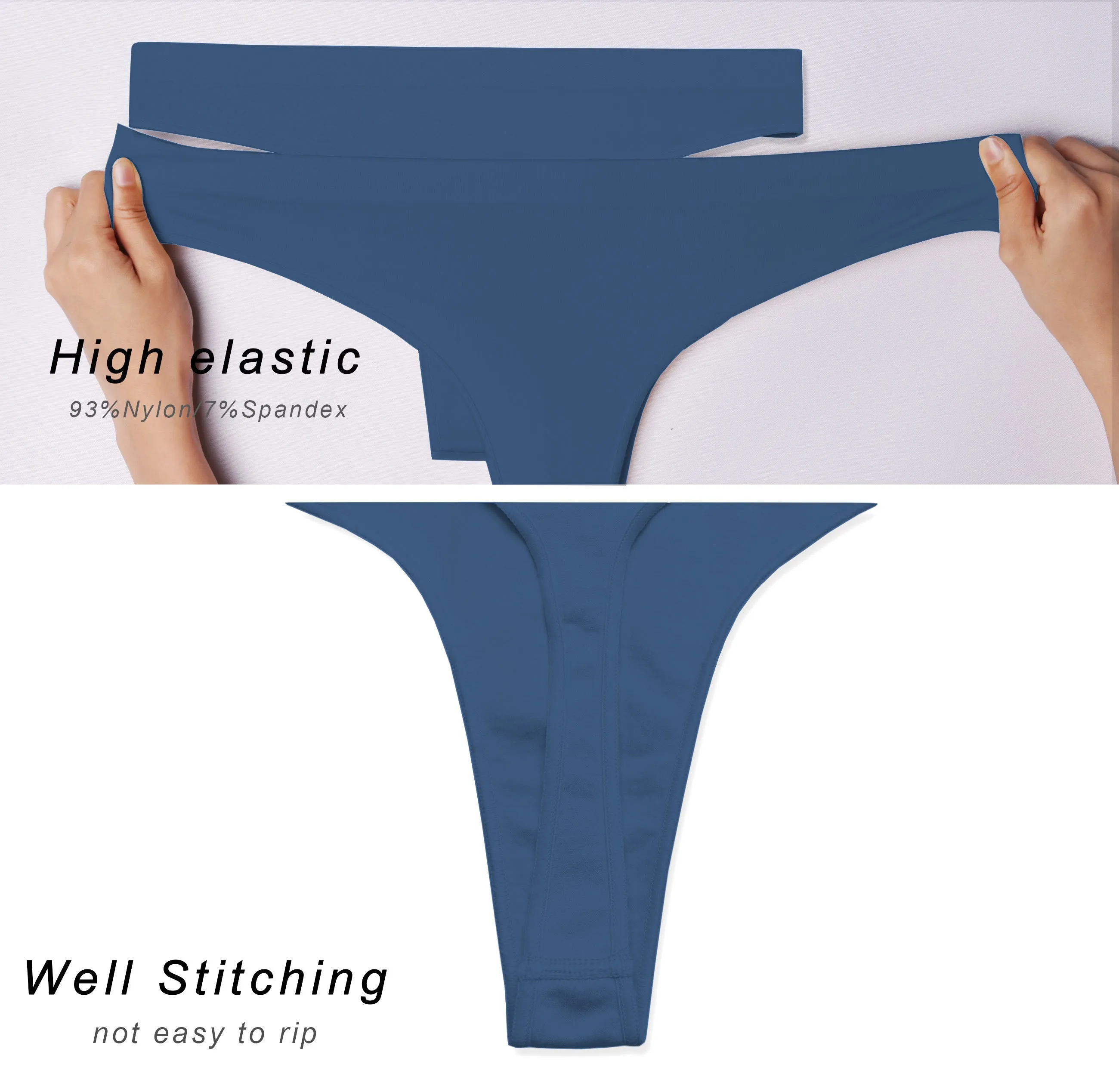 Seamless Sports Thongs Underwear darknavy_Biking