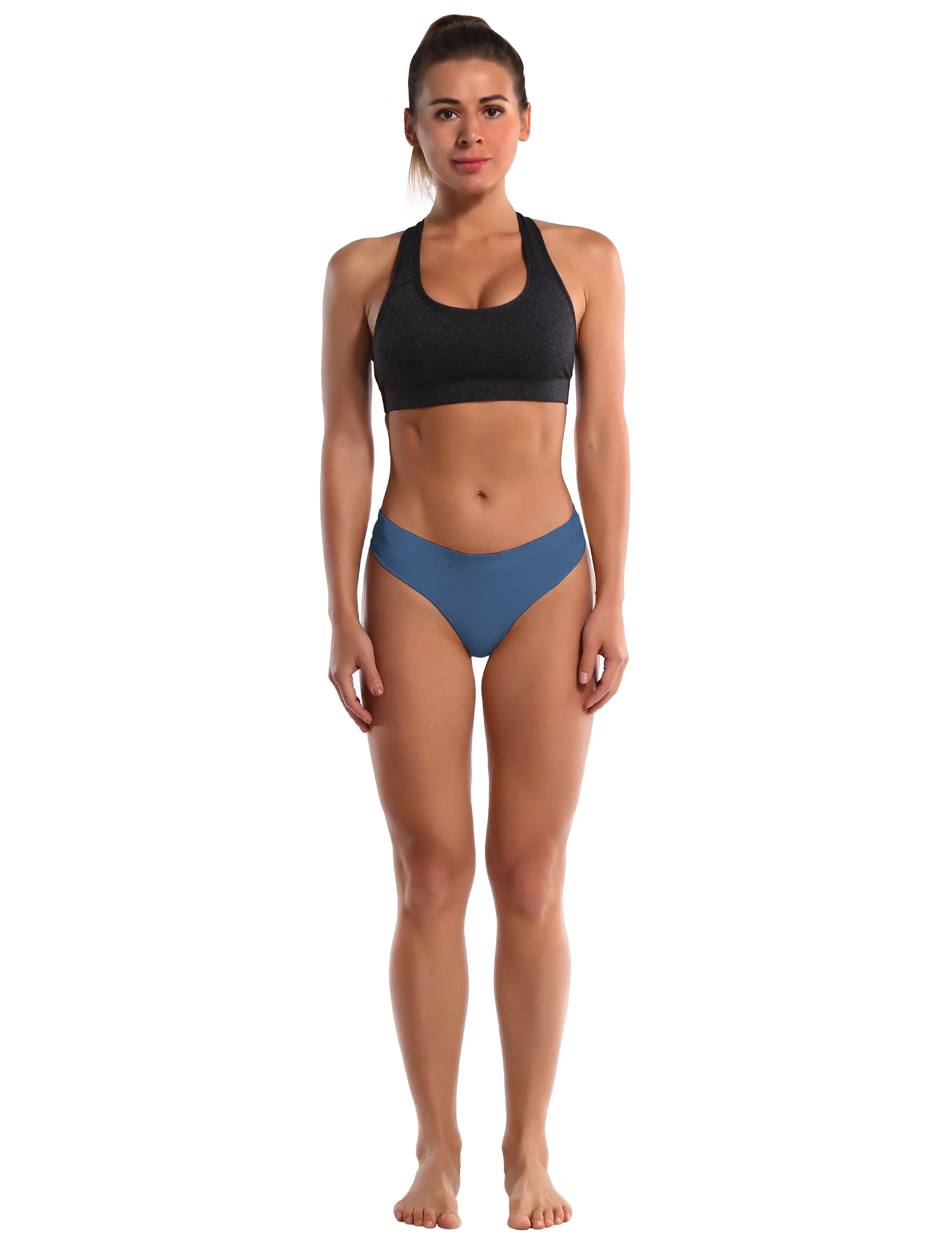 Seamless Sports Thongs Underwear darknavy_Biking