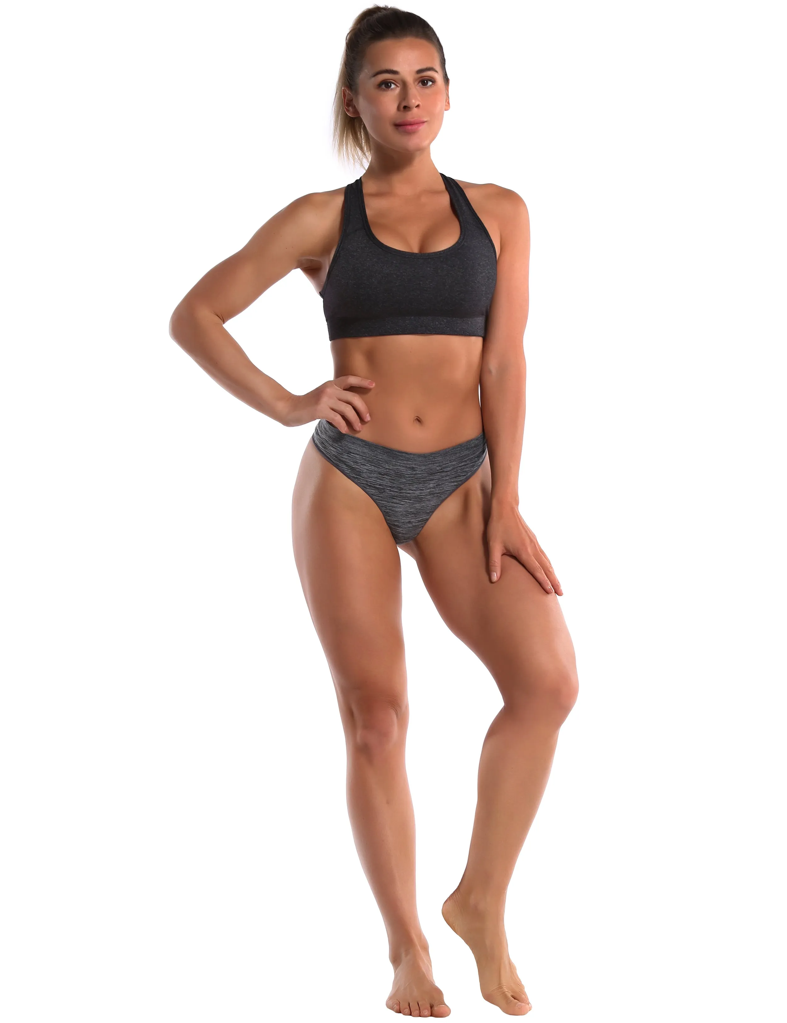 Seamless Sports Thongs Underwear heathercharcoal_Jogging