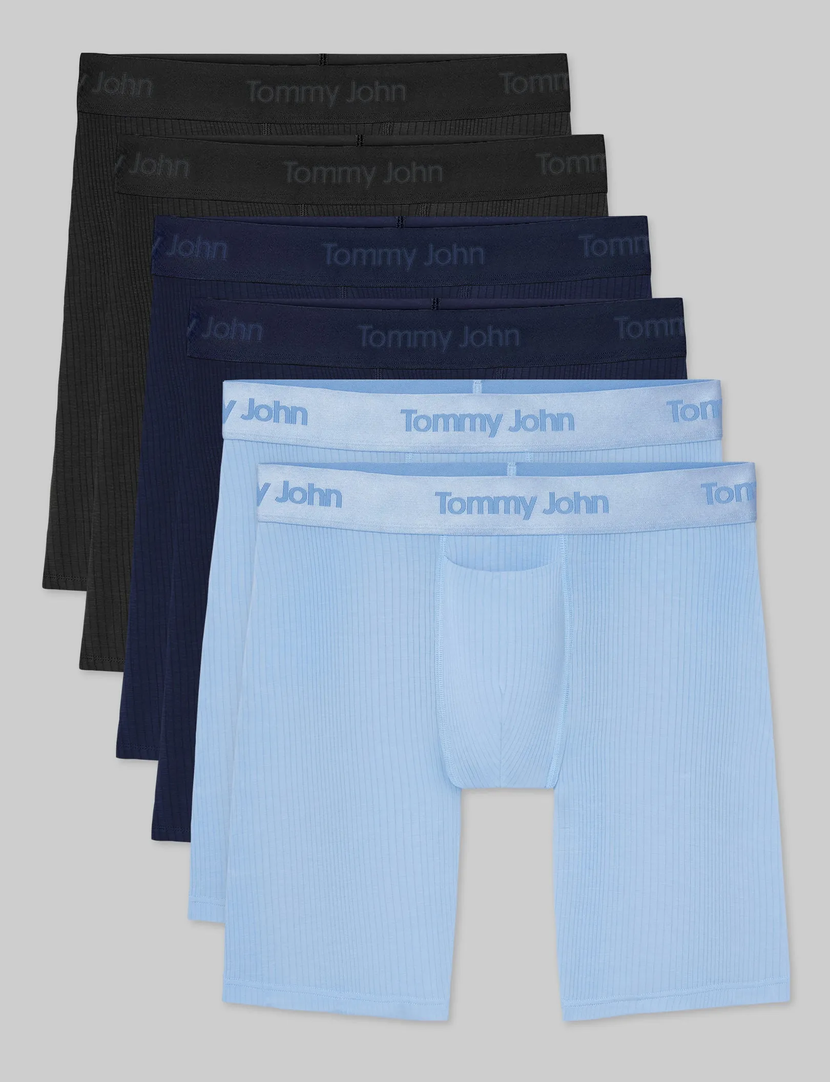 Second Skin Luxe Rib Boxer Brief 8" (6-Pack)