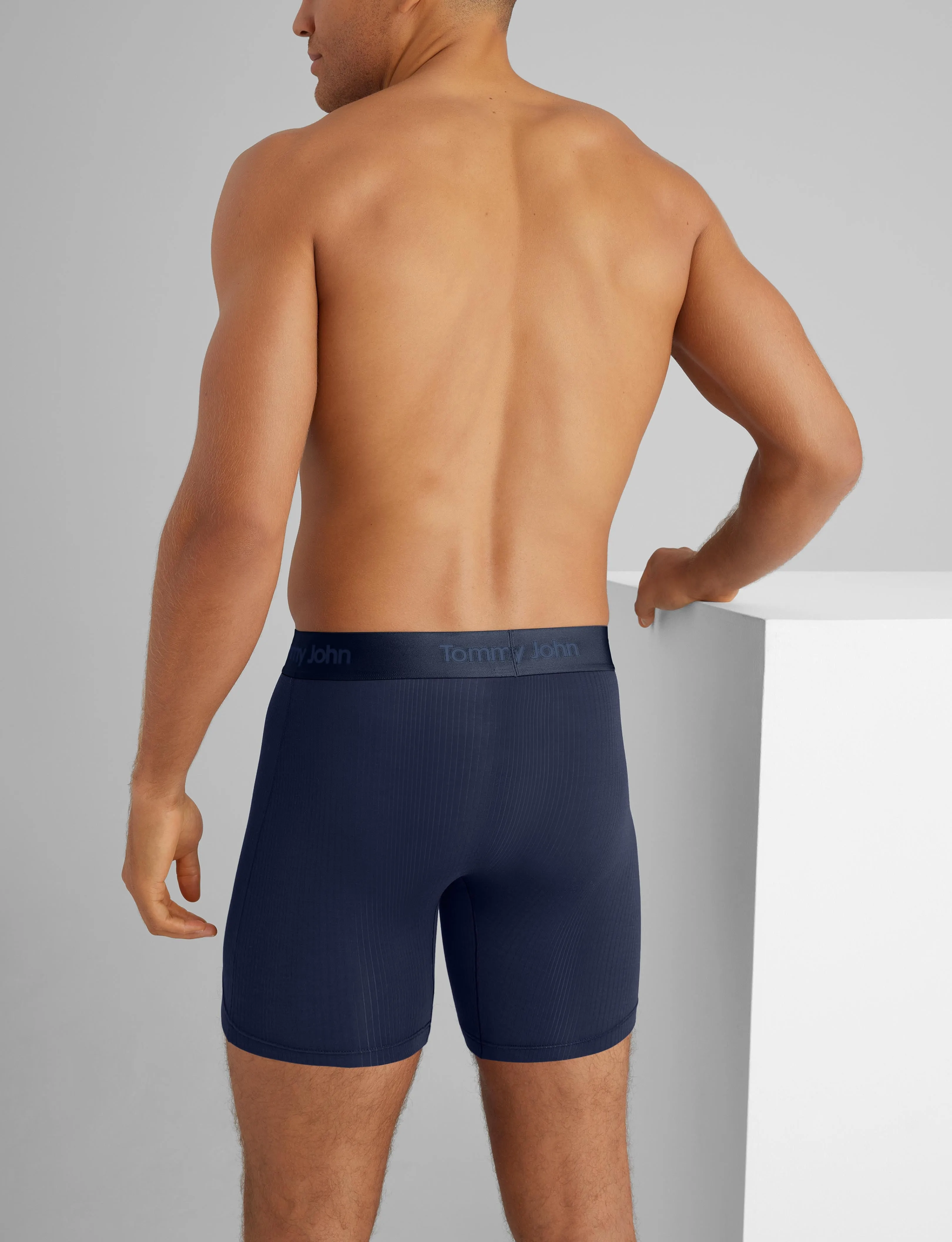 Second Skin Luxe Rib Mid-Length Boxer Brief 6" (6-Pack)