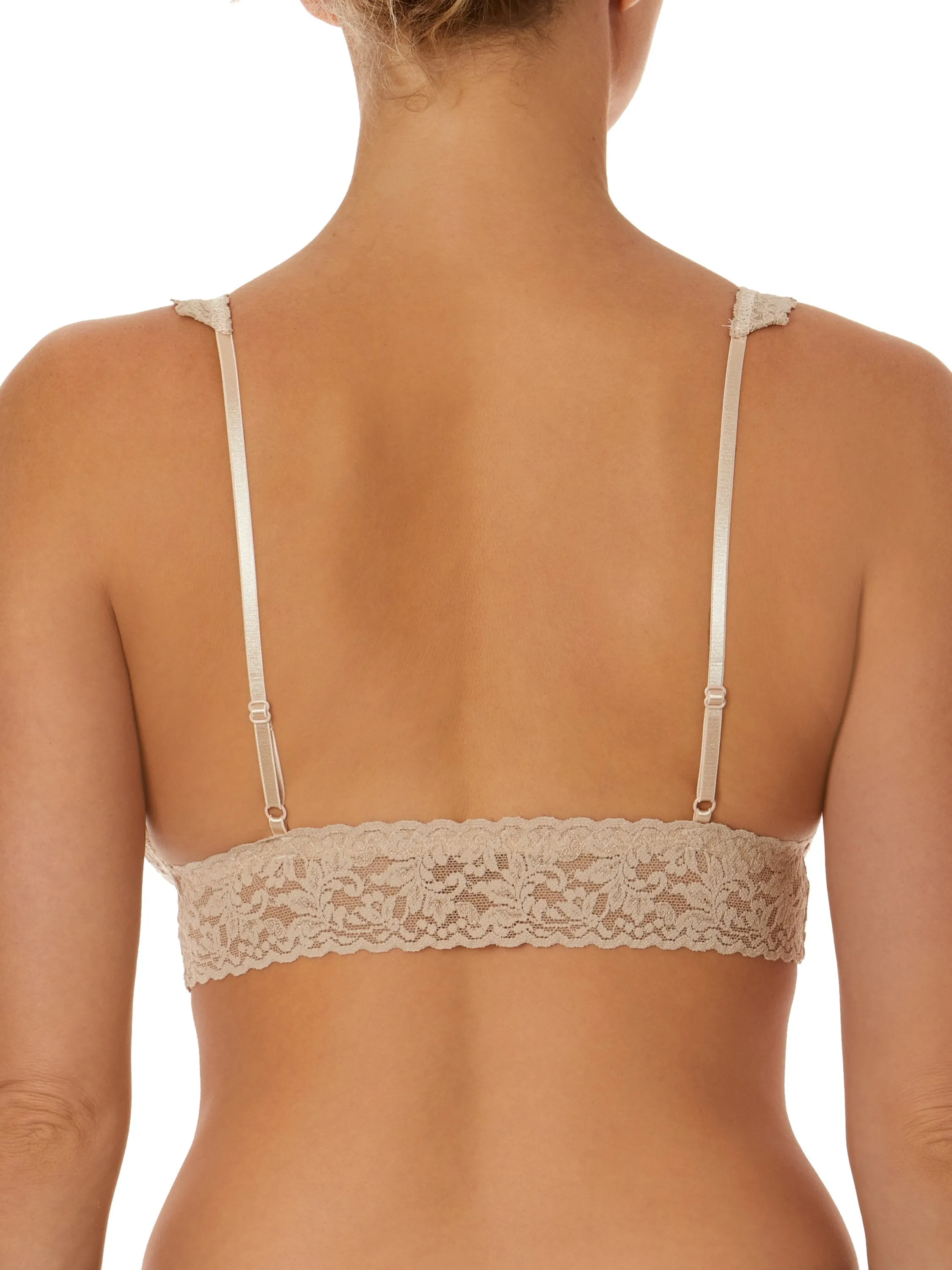 Signature Lace Padded Crossover Bralette Chai