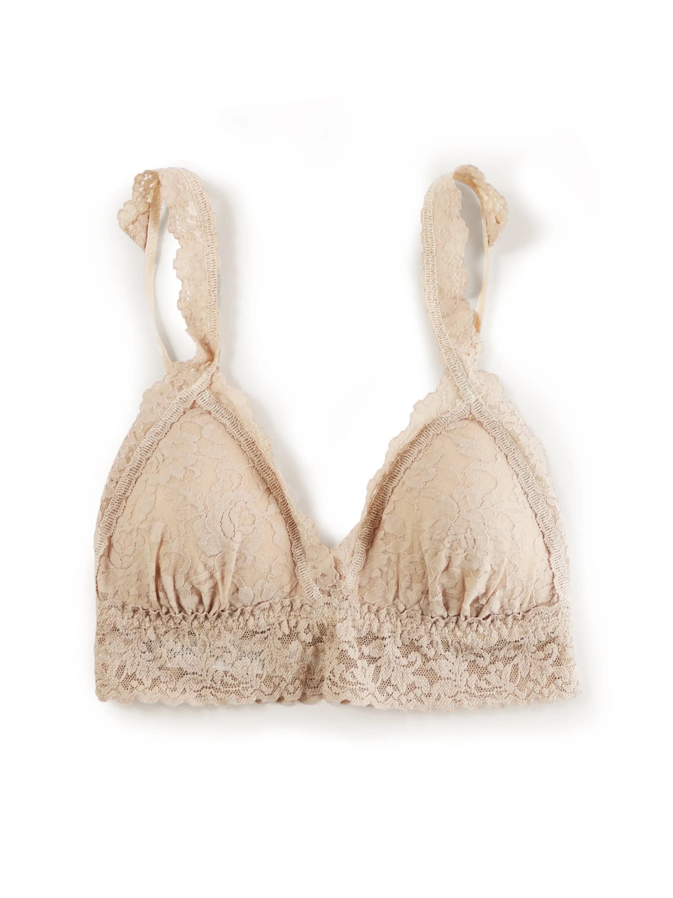 Signature Lace Padded Crossover Bralette Chai