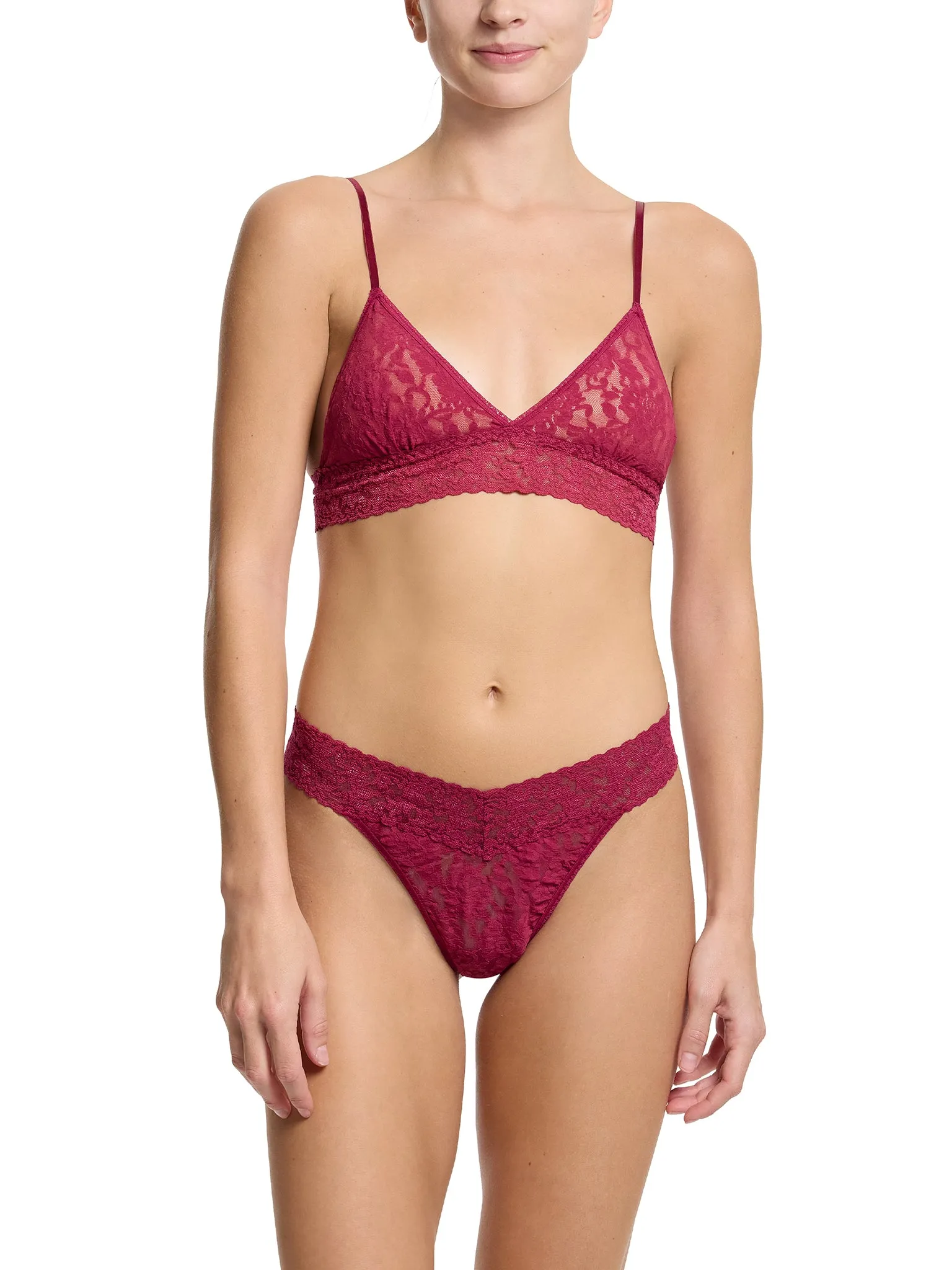 Signature Lace® Padded Triangle Bralette Merlot Red