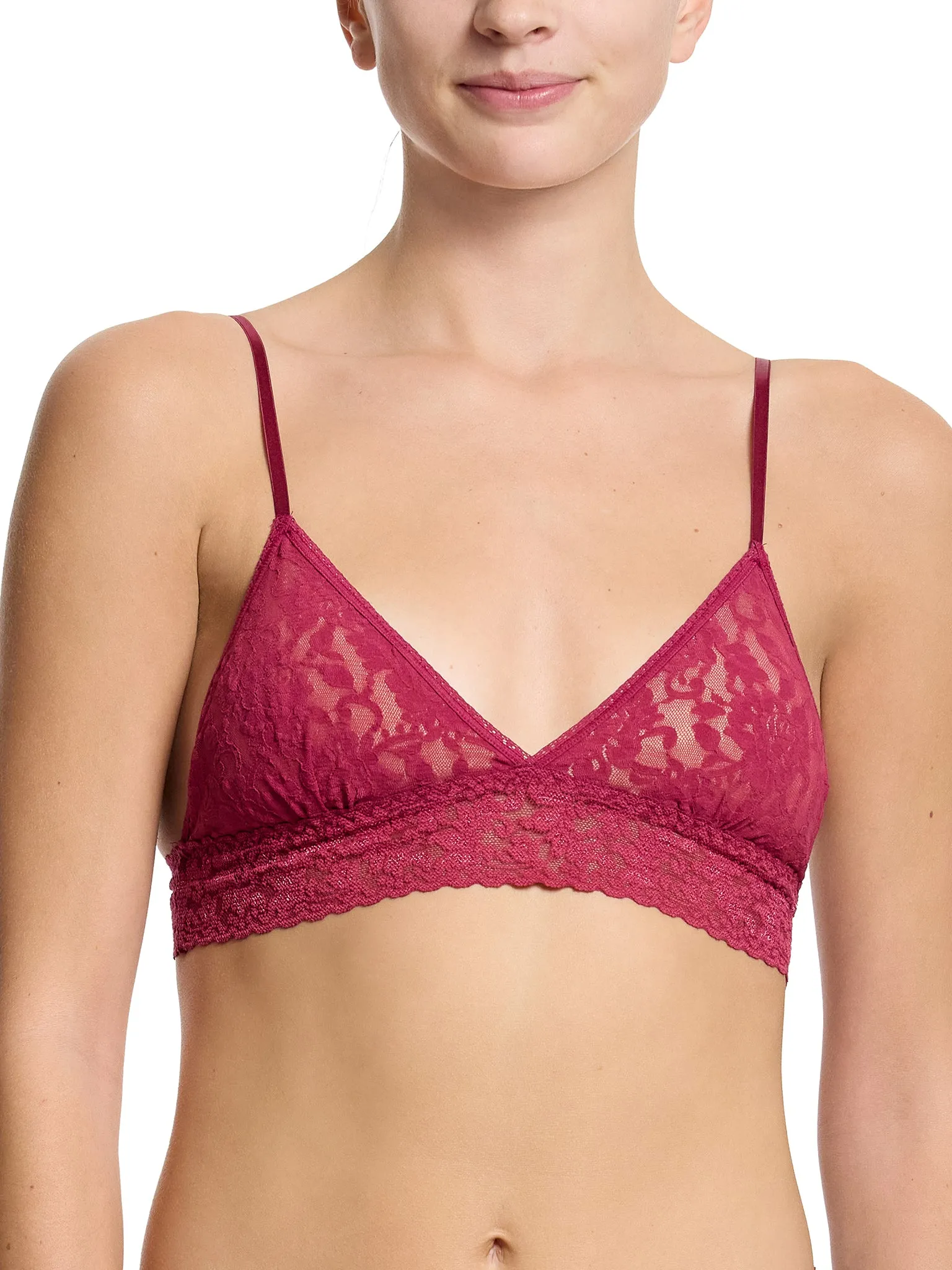 Signature Lace® Padded Triangle Bralette Merlot Red