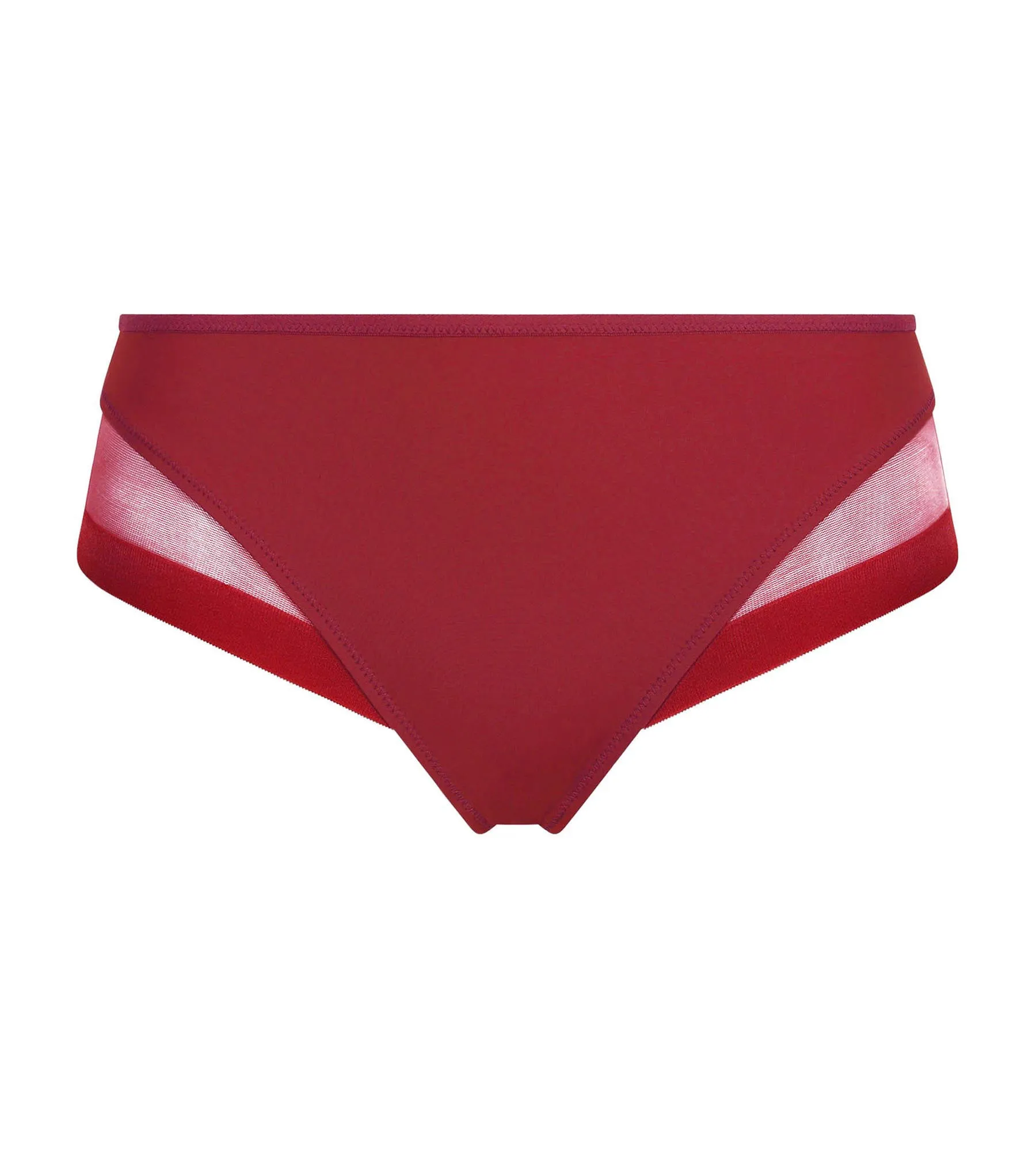 Slip femme en microfibre et tulle Rouge Coquelicot Dim Generous