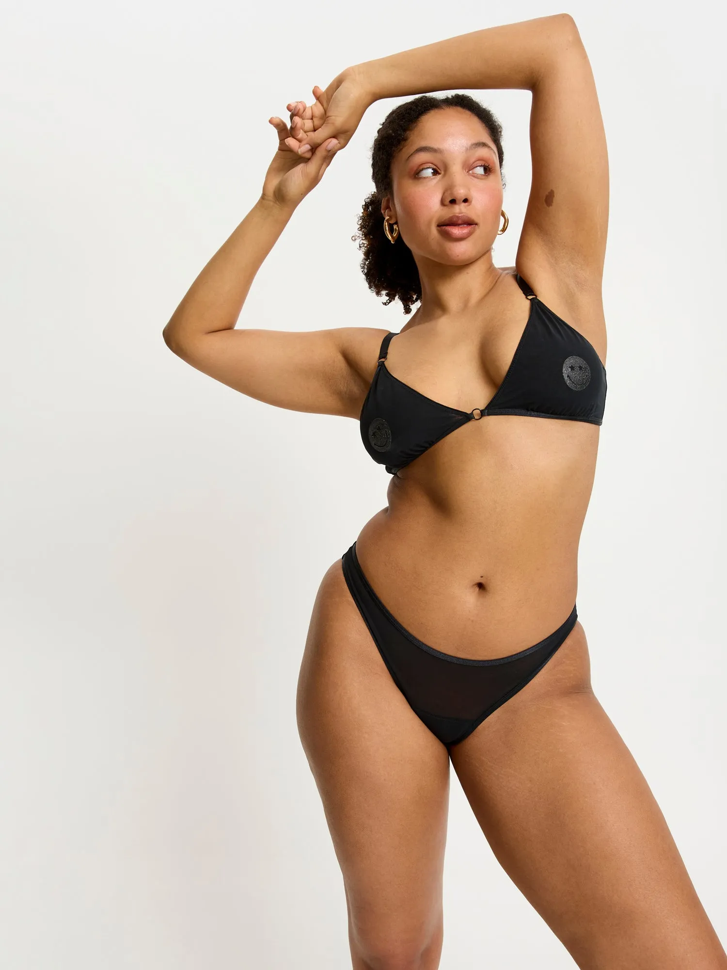 SmileyWorld® | Modibodi Sparkle Cheeky Brief Moderate Black