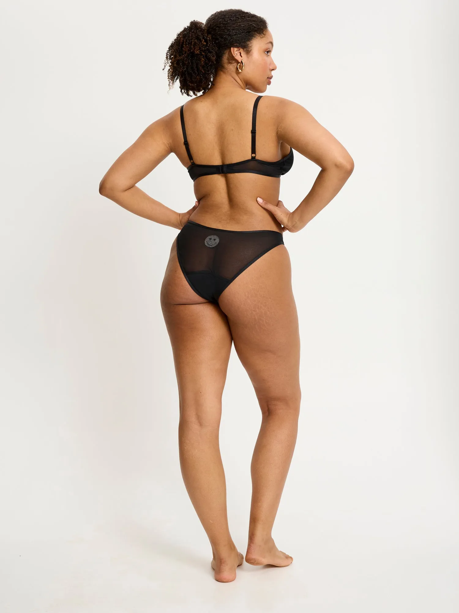 SmileyWorld® | Modibodi Sparkle Cheeky Brief Moderate Black
