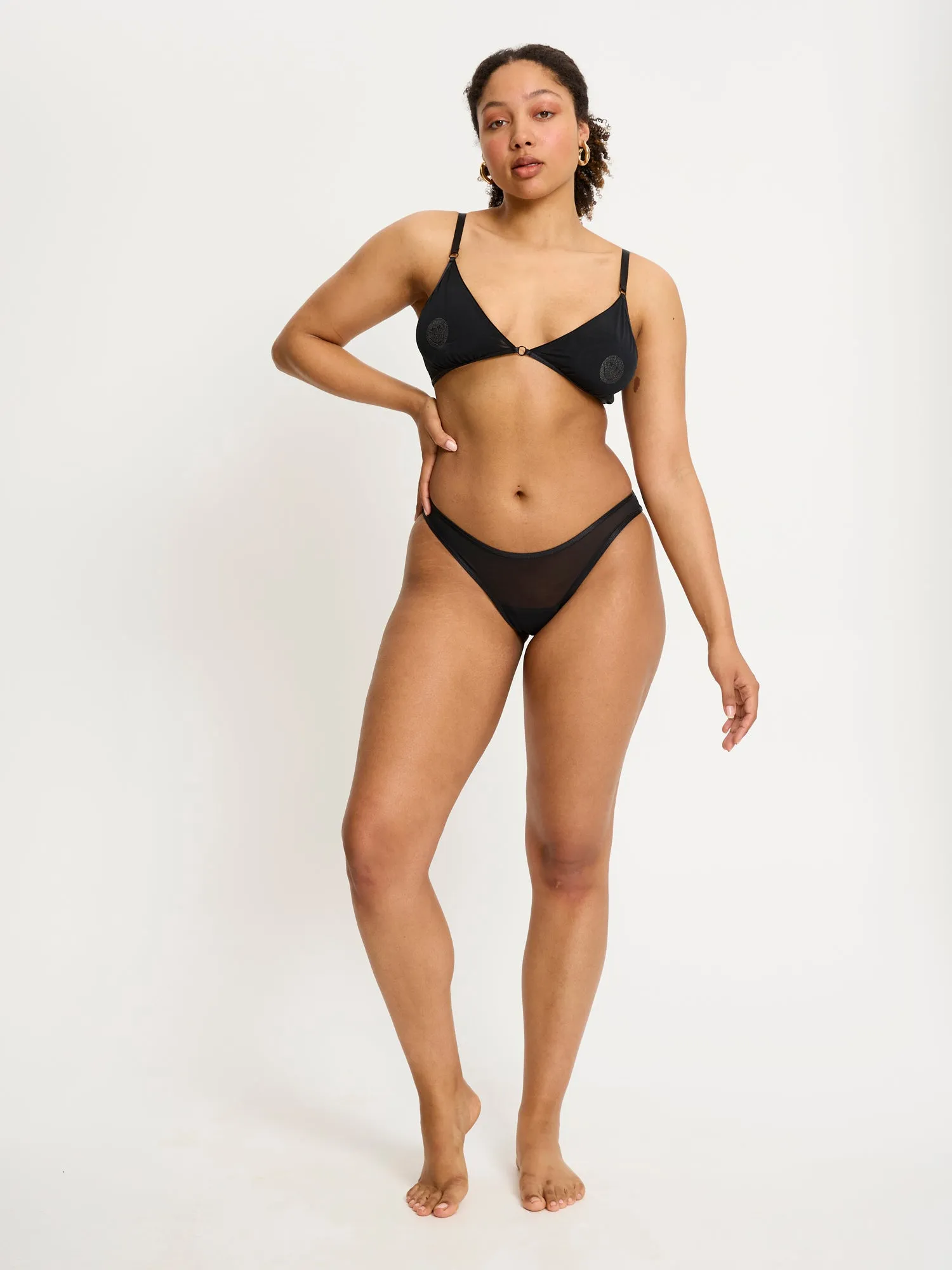 SmileyWorld® | Modibodi Sparkle Cheeky Brief Moderate Black