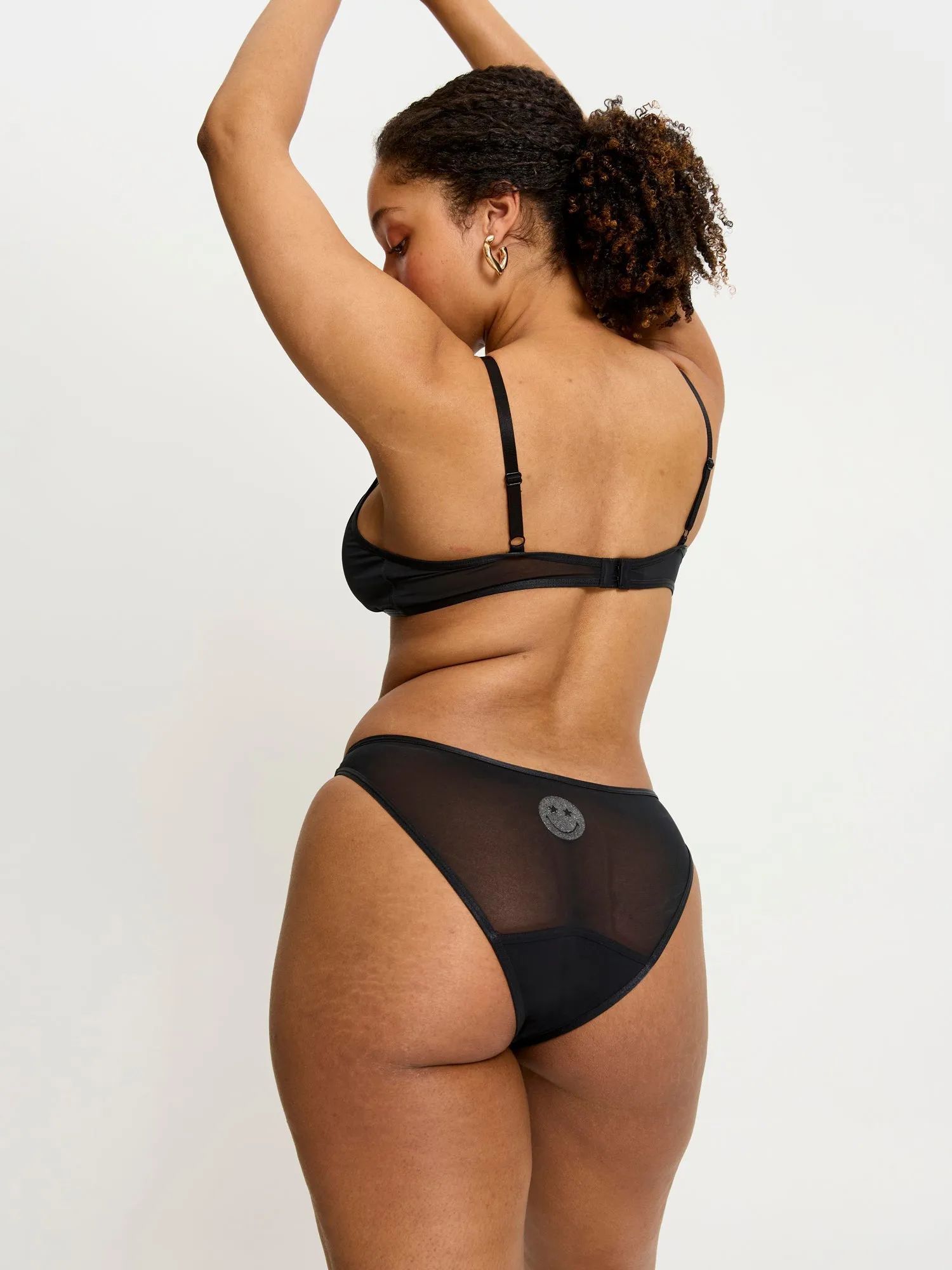 SmileyWorld® | Modibodi Sparkle Cheeky Brief Moderate Black