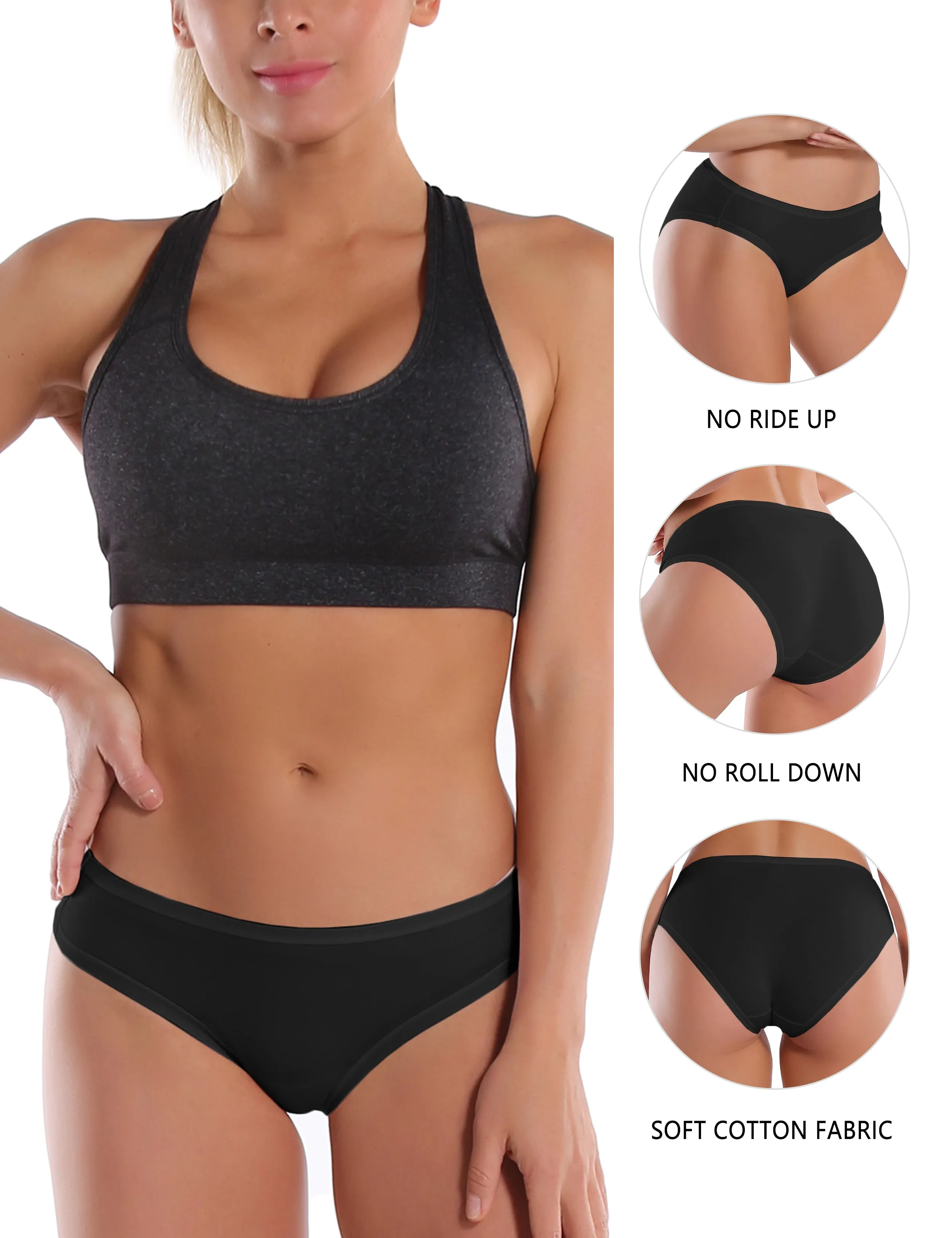 Super Soft Modal Sports Bikini Underwear Black_Tall Size