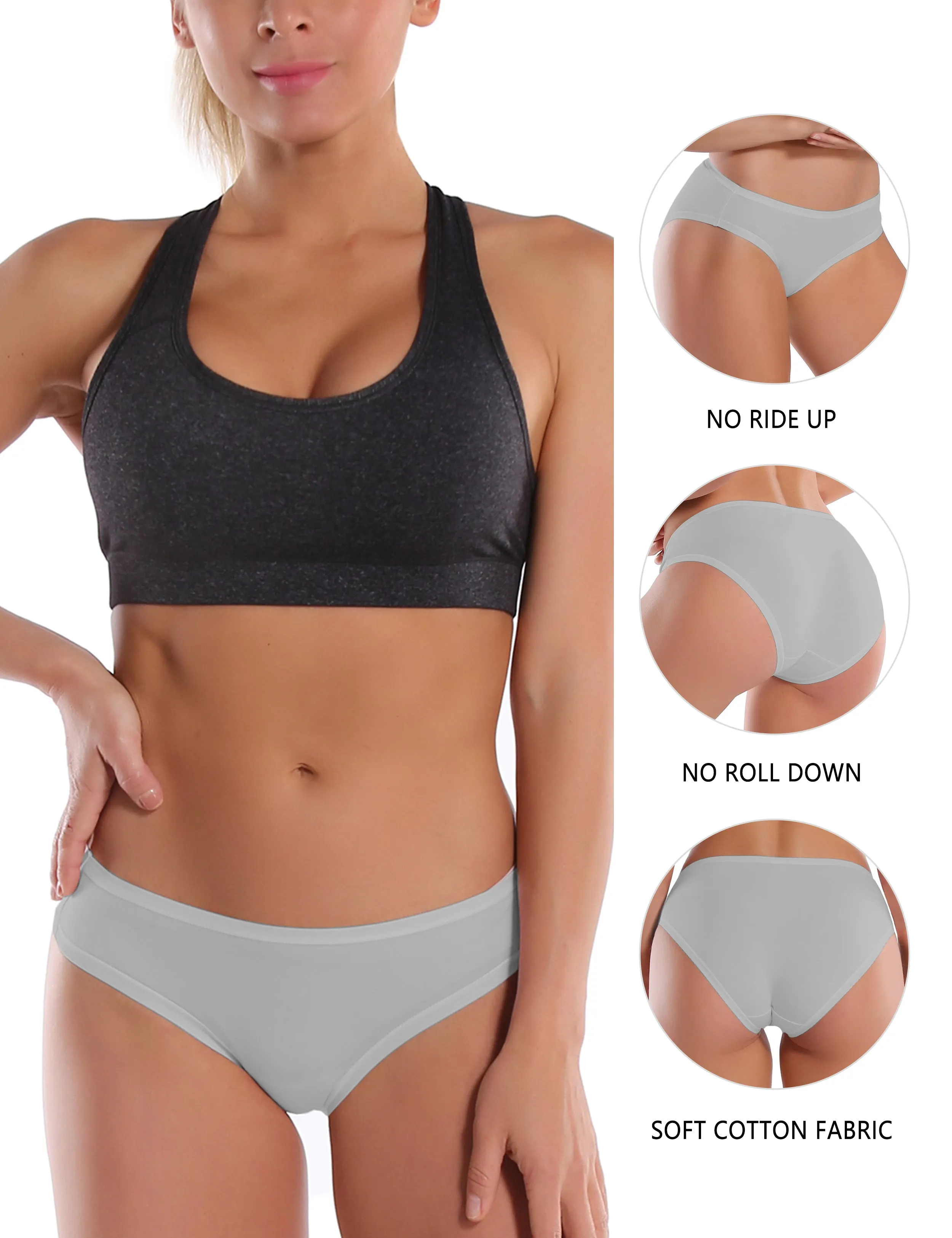 Super Soft Modal Sports Bikini Underwear lightgray_Running