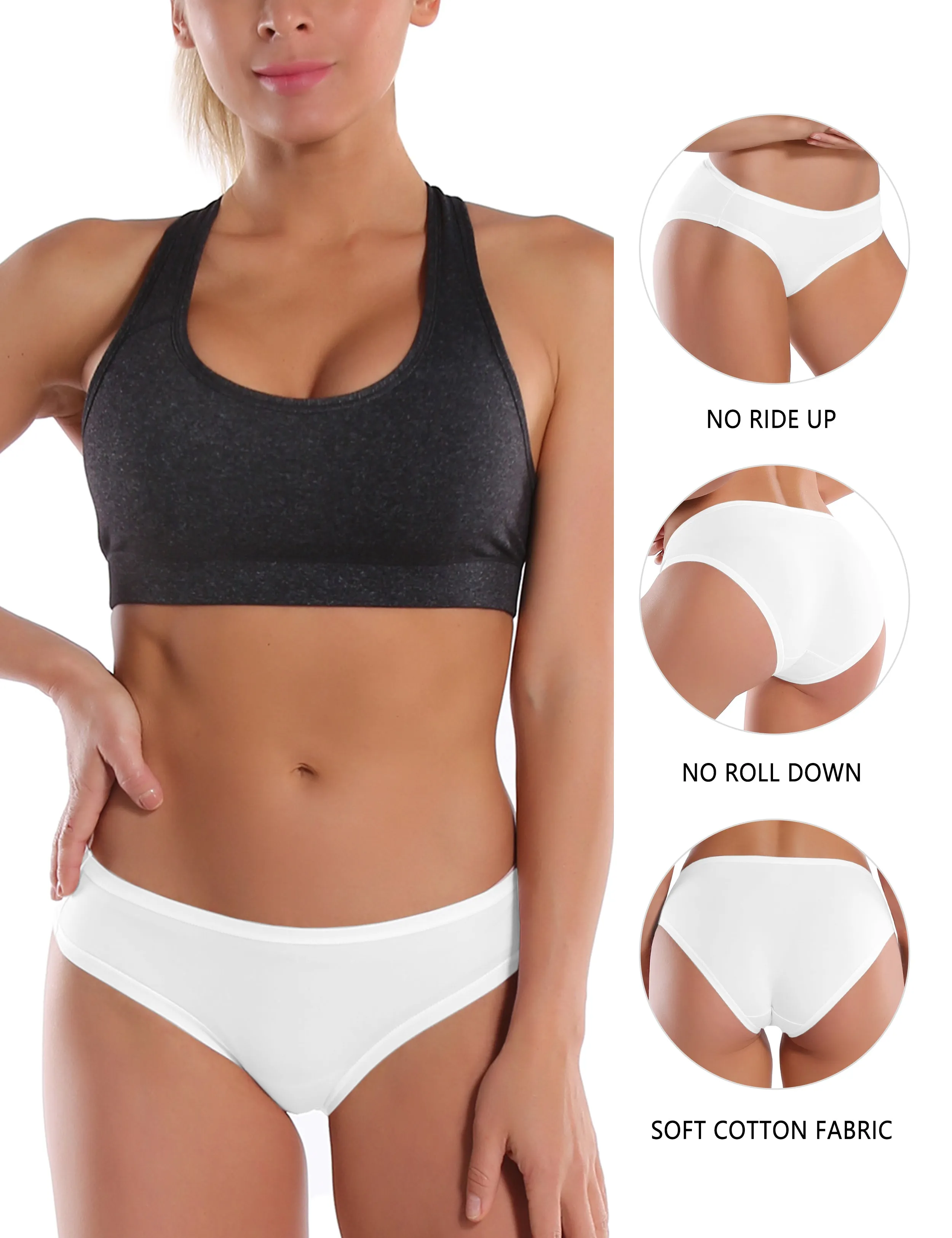 Super Soft Modal Sports Bikini Underwear white_Pilates