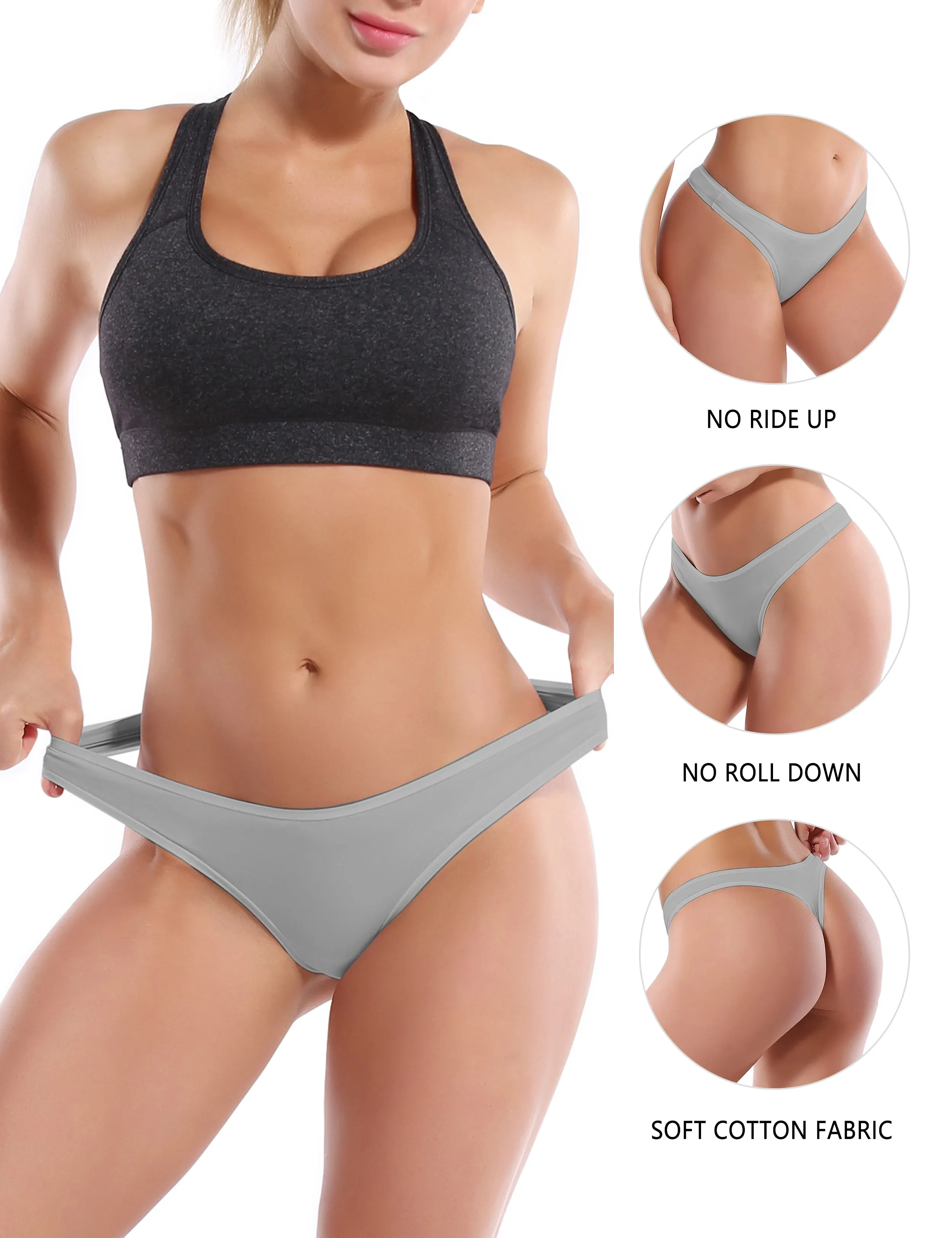 Super Soft Modal Sports Thongs underwear lightgray_Jogging