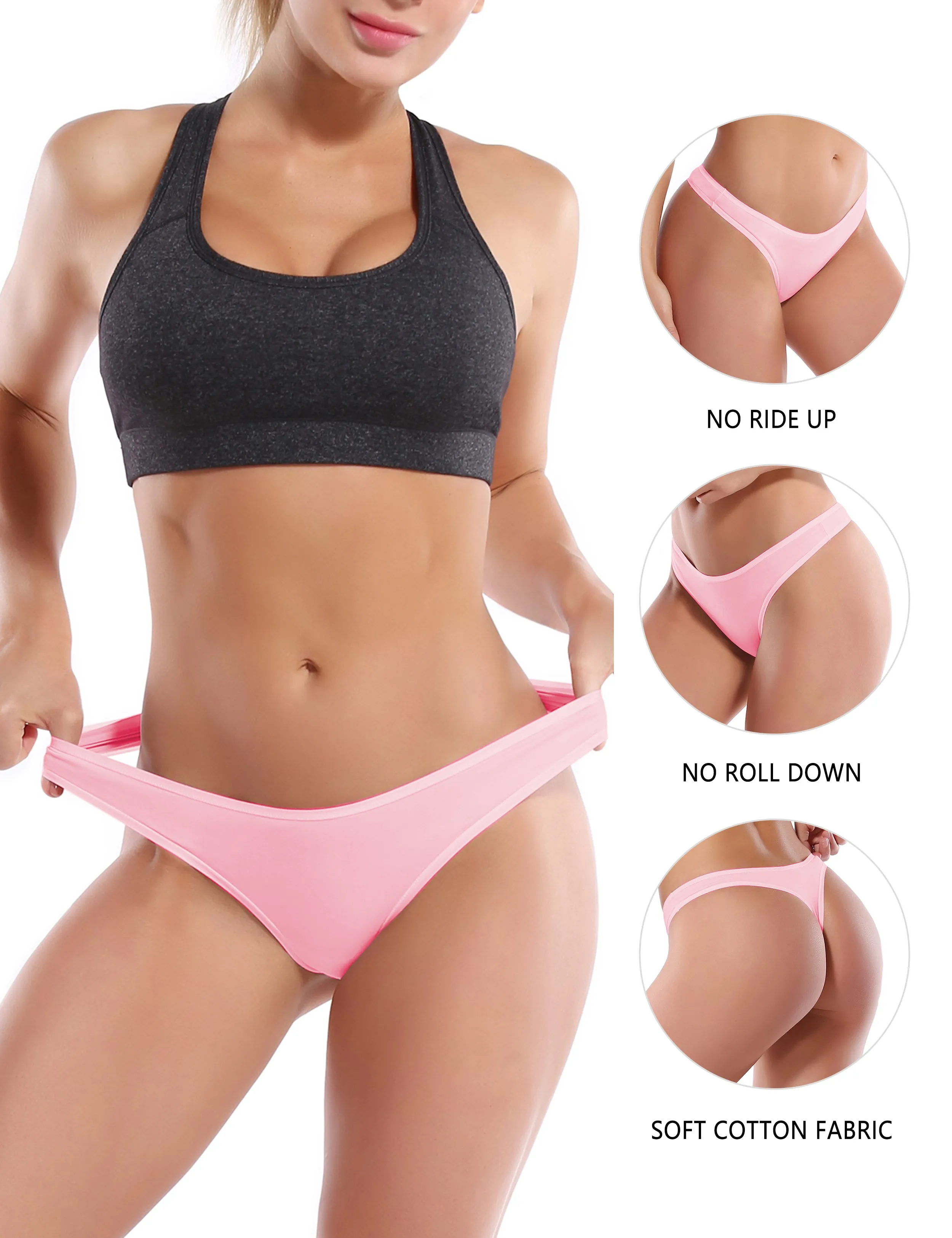 Super Soft Modal Sports Thongs underwear lightpink_Gym