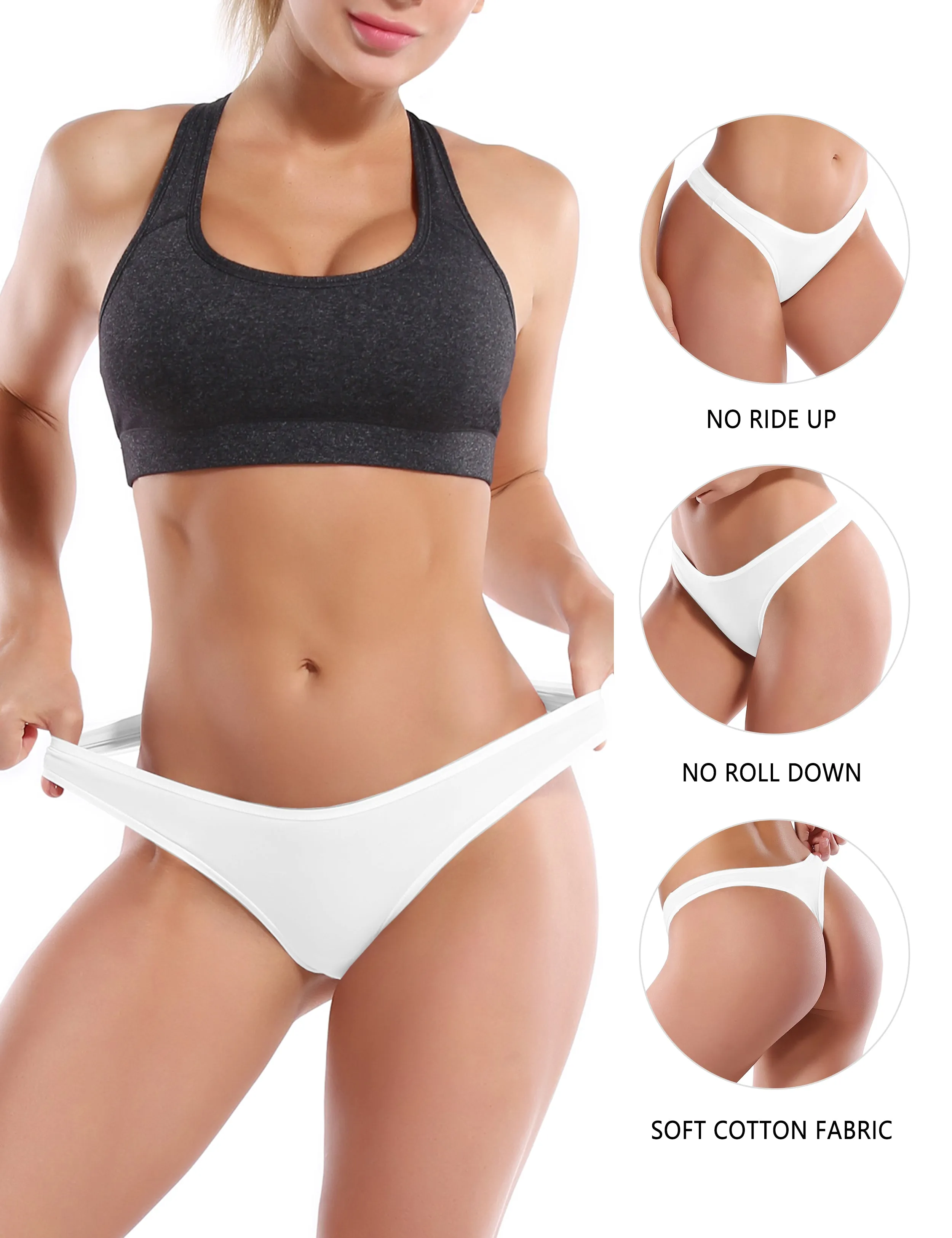 Super Soft Modal Sports Thongs underwear white_Plus Size