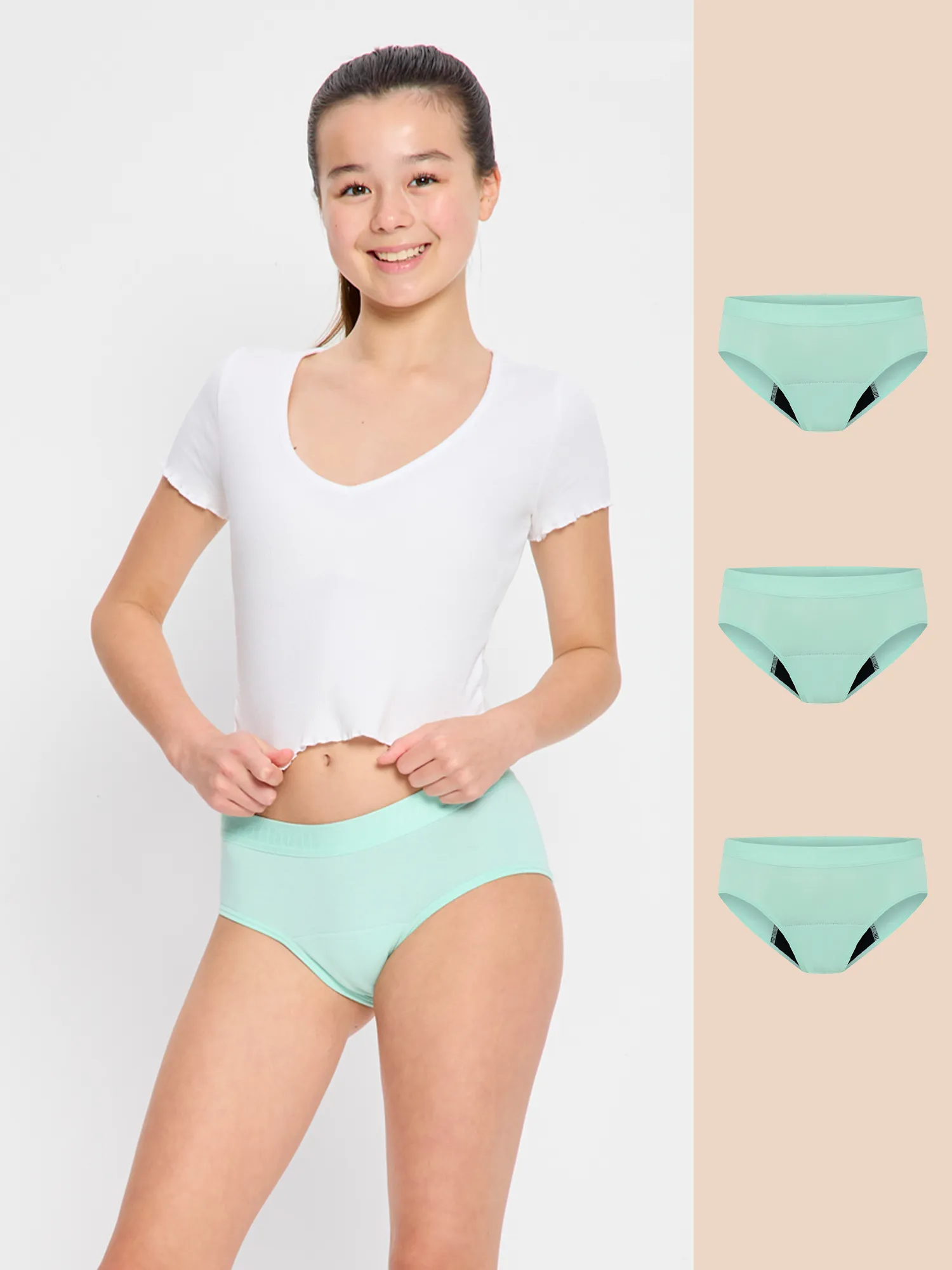 Teen Hipster Boyleg 3 Pack Spearmint