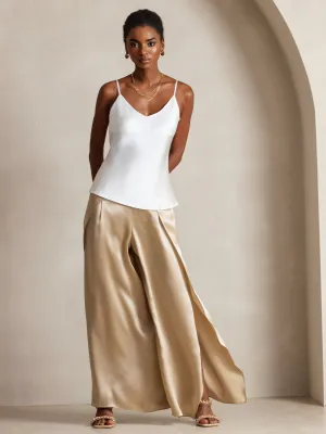 V-neck Pure Silk Spaghetti Straps Camisole Top