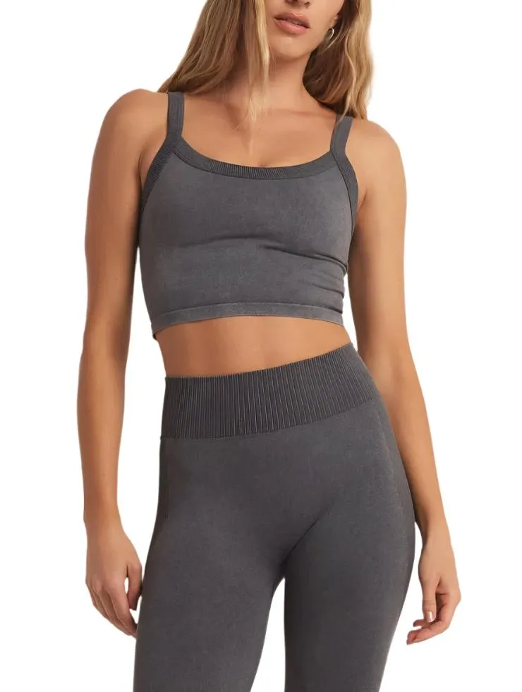 Z Supply GOOD DAY SEAMLESS TANK BRA graphite