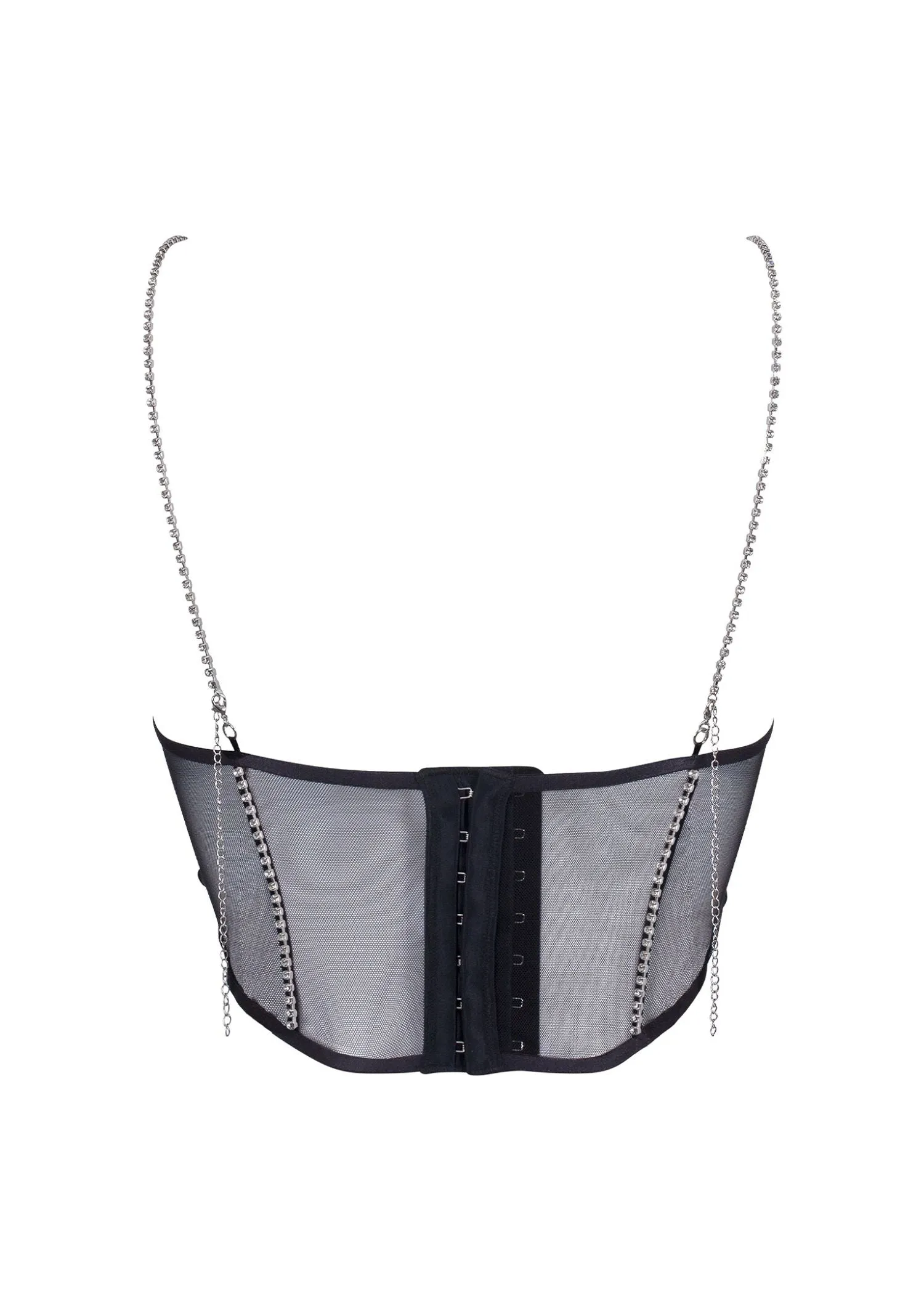 Zenn Open Wired Bustier (Black/Silver)
